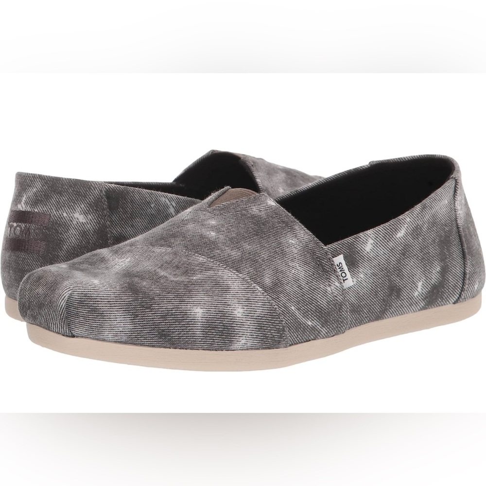 NEW IN BOX TOMS Women's Alpargata Black Repreve Distressed Washed Flats Size 6